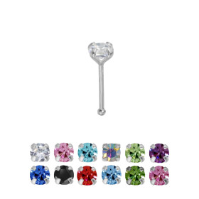 Piercing nez en argent 925 strass griffé de 1.5mm pas chère