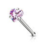 Piercing nez tige droite strass coeur