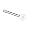 Piercing nez tige droite acier chirurgical perle blanche