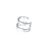 Bague d'oreille double courbe en argent