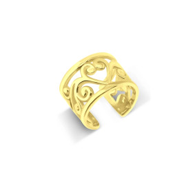 Bague d'oreille arabesque cœur plaqué or