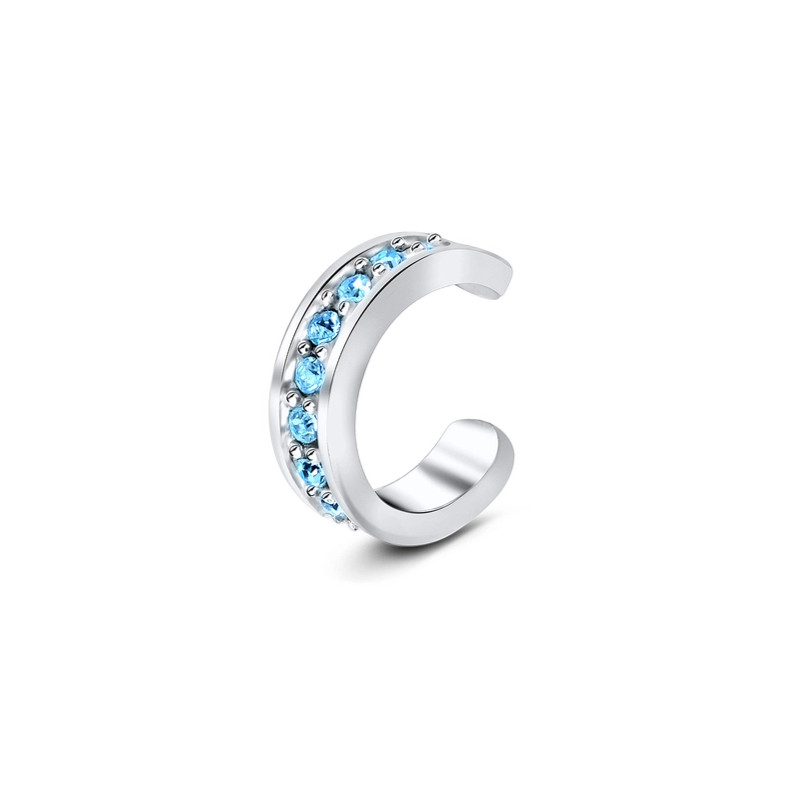 Bague d'oreille acier chirurgical cristaux turquoise