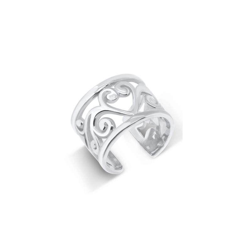 Bague d'oreille en argent arabesque cœur