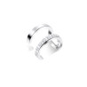 Bague d'oreille en argent double courbe critaux