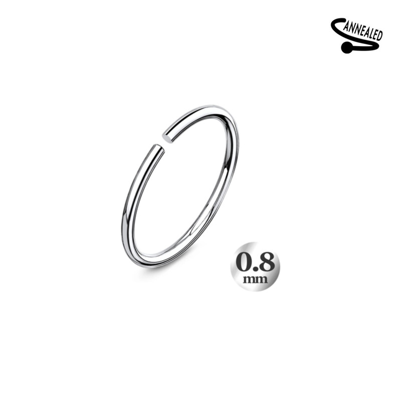 Piercing anneau en argent 0.8mm