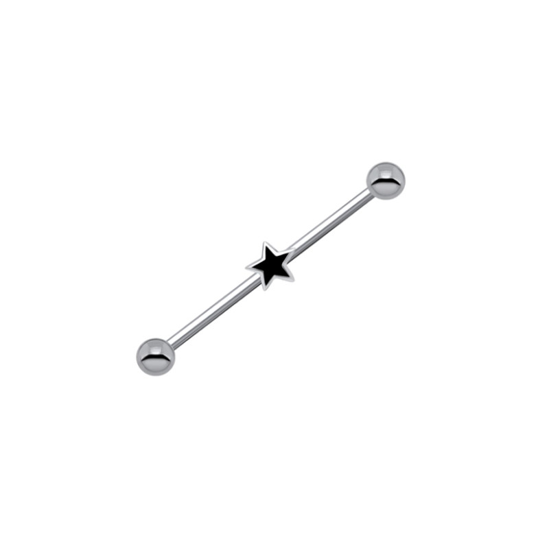 Piercing industriel acier motif étoile sur Tarawa.com