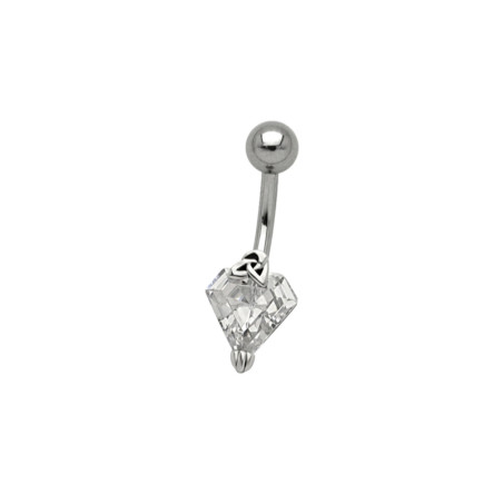 Piercing nombril diamant celtique en argent