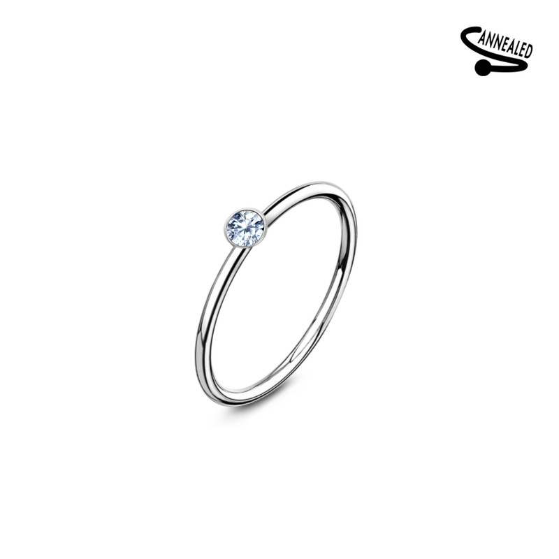 Piercing anneau nez en argent strass 1.5mm