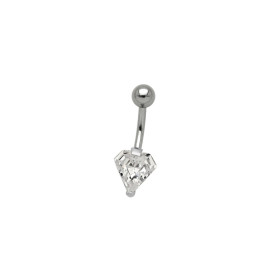 Piercing nombril diamant en argent 925