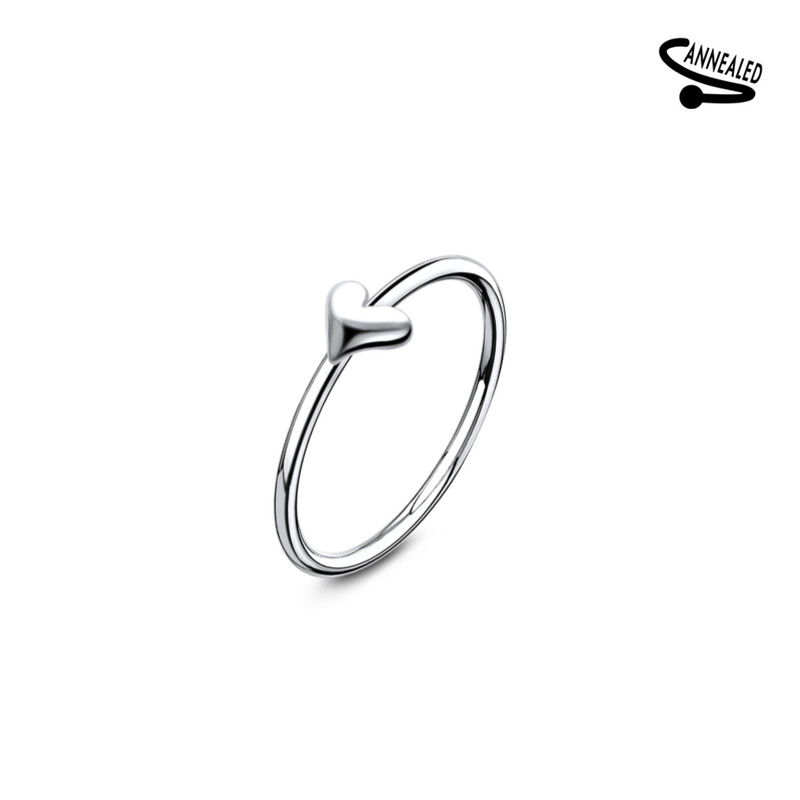 Piercing anneau nez cœur en argent 925