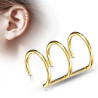 Faux piercing cartilage triple anneau acier - Faux piercing oreille