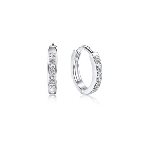 Boucles d'oreille anneau cristal en argent