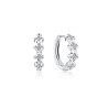 Boucles d'oreille anneau 4 fleurs CZ en argent