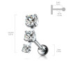 Piercing Oreille cartilage et tragus triple cristal - Tarawa piercing oreille