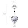Piercing Nombril motif coeur cristal - Tarawa.com