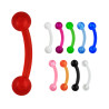 Piercing arcade bille fluo avec barre en bioflex - Tarawa Piercing