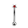 Piercing arcade acier chirurgical étoile strass rouge