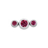 Piercing langue 3 billes strass rose