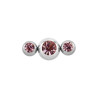 Piercing langue 3 billes strass lilas