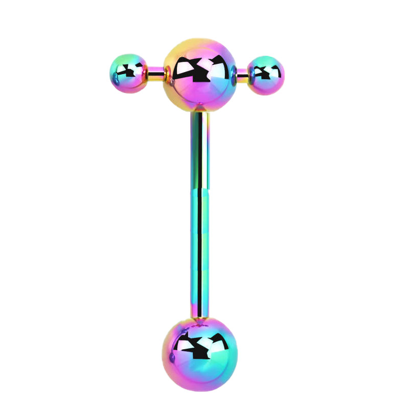 Lot De 6 Piercings De Langue Fluorescents - Barres En Acier Brillant Dans Le Noir