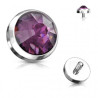 Microdermal disque cristal rond 4mm violet