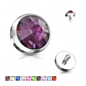 Microdermal disque cristal rond 3mm violet