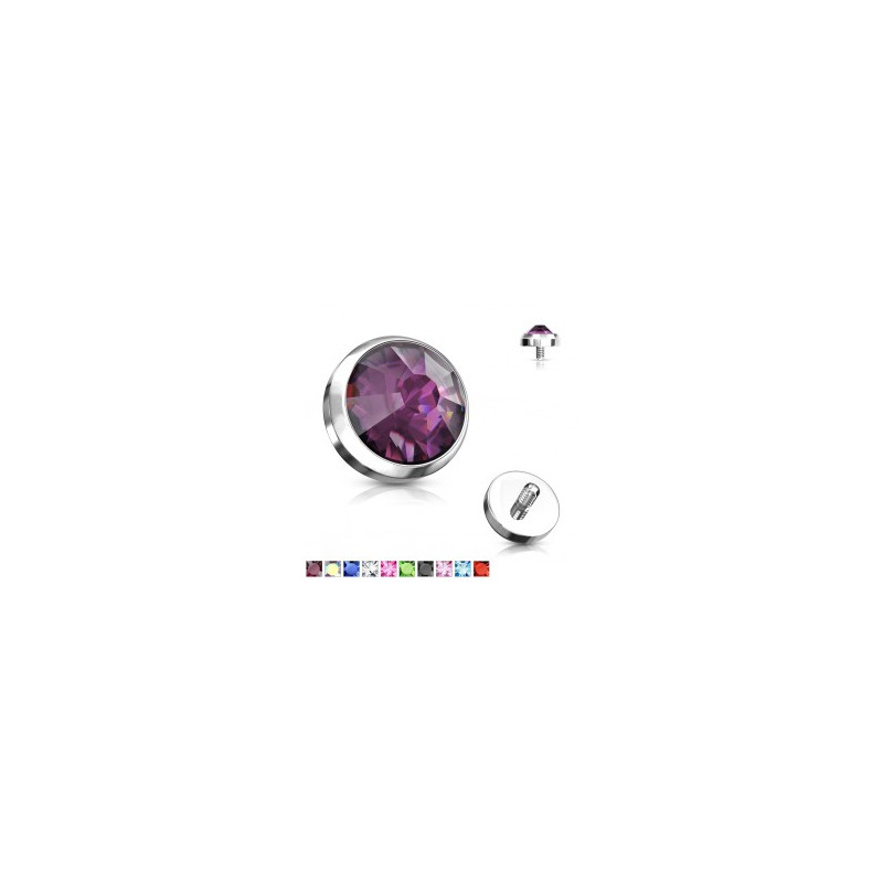 Microdermal disque cristal rond 3mm violet