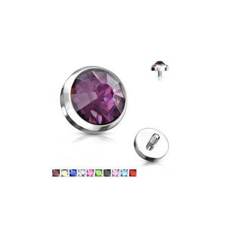 Microdermal disque cristal rond 3mm violet