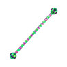 Piercing industriel anodisé vert et violet