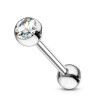 Piercing langue acier chirurgical avec strass