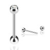 Piercing langue acier chirurgical avec strass 5mm