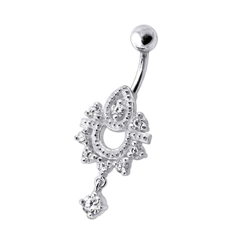 Piercing nombril argent oriental