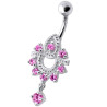 Piercing nombril argent oriental rose