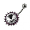 piercing ventre soleil argent sans pendant violet