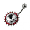 piercing ventre soleil argent sans pendant rouge