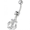 Piercing nombril ancre bateau argent massif - Tarawa Piercing