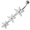 Piercing nombril trois fleur pendante - Tarawa.com