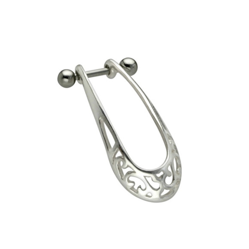 Piercing hélix plume pendante en acier - Tarawa.com