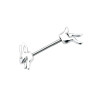 Piercing Téton lapin CZ blanc en acier