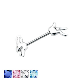 Piercing Téton lapin CZ en...