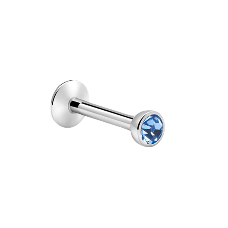 Piercing labret acier chirurgical strass 2mm Piercing labret acier chirurgical strass 2mm