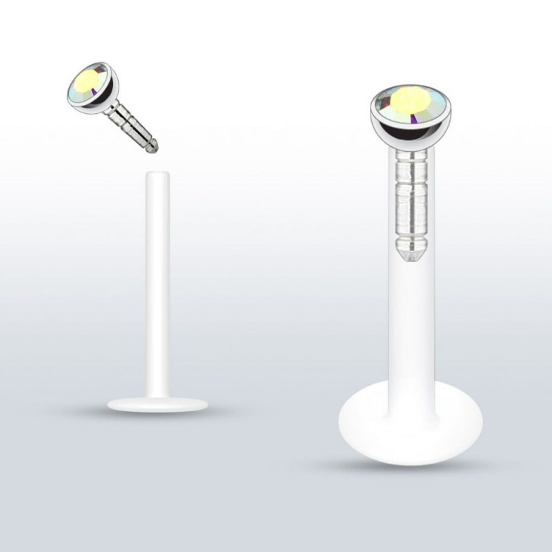 Piercing pour la lèvre avec strass Piercing pour la lèvre avec strass