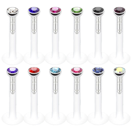 Piercing labret bioflex push and clip