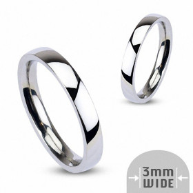 Bague Alliance 3 mm en acier inoxydable anneau pour homme en acier chirurgical de grande qualité