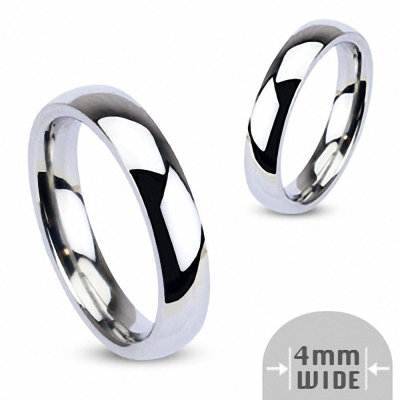 Bague Alliance 4mm en acier inoxydable bague anneau pour femme