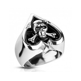 Bague acier inoxydable skull As de Pique tête de mort