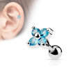 Piercing oreille cartilage fleur en acier chirurgical