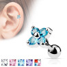 Piercing oreille cartilage fleur en acier chirurgical