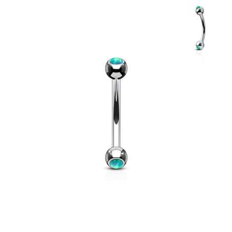 Piercing arcade bille opale 3mm vert