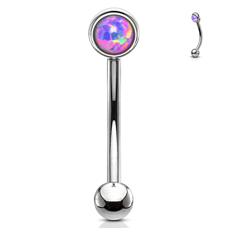Piercing arcade acier chirurgical opale violet Piercing arcade acier chirurgical opale violet